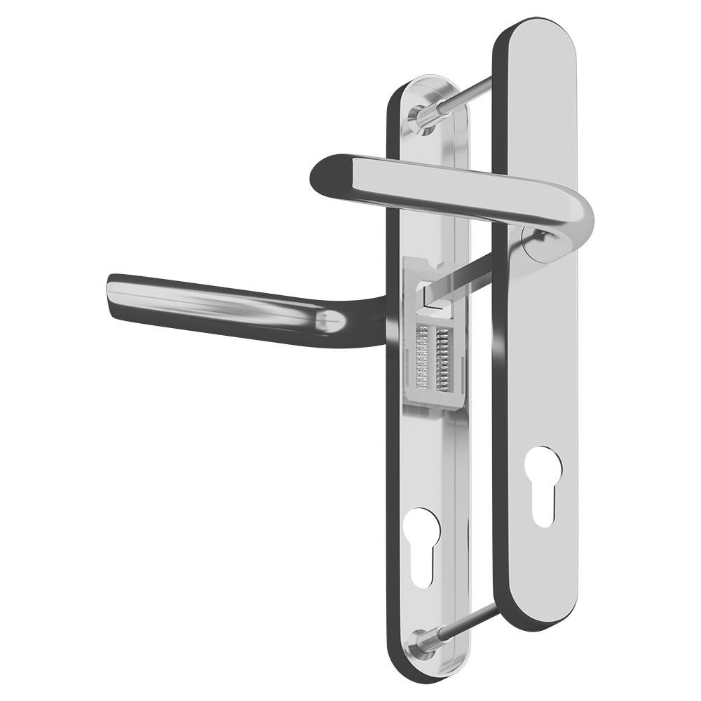 ASEC Evo Sprung Lever/Lever Multipoint Door Handles 92mm PZ 246mm Backplate 215mm Fixings Polished Chrome