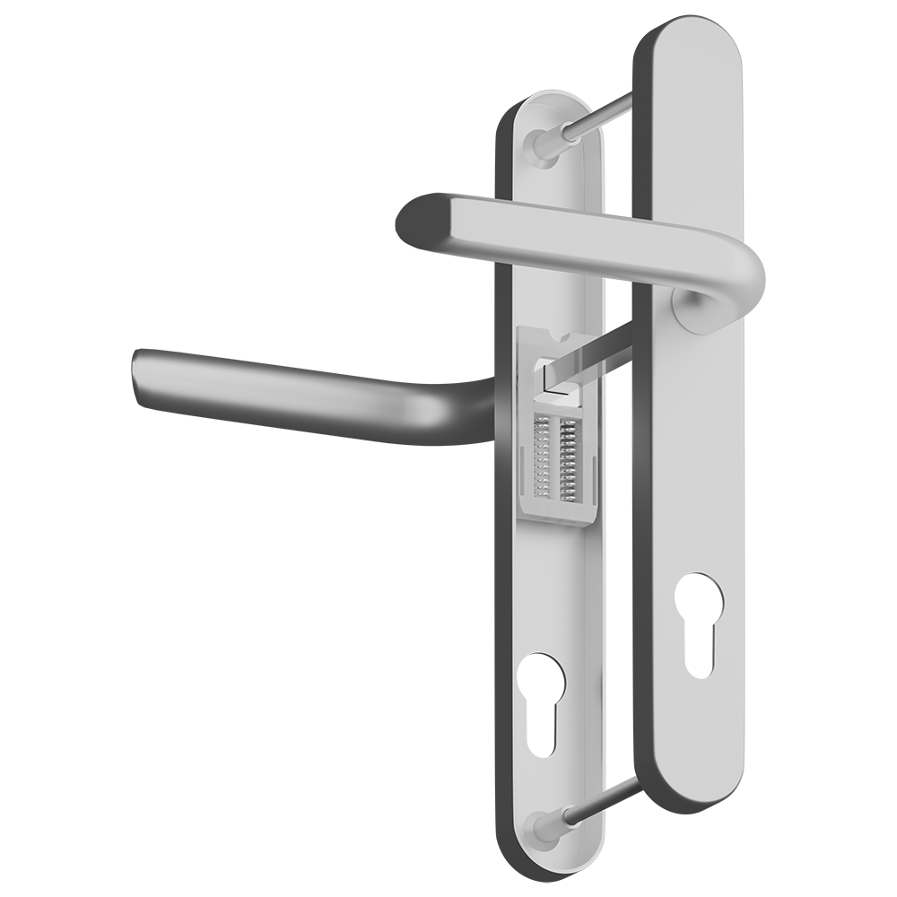 ASEC Evo Sprung Lever/Lever Multipoint Door Handles 92mm PZ 246mm Backplate 215mm Fixings Silver