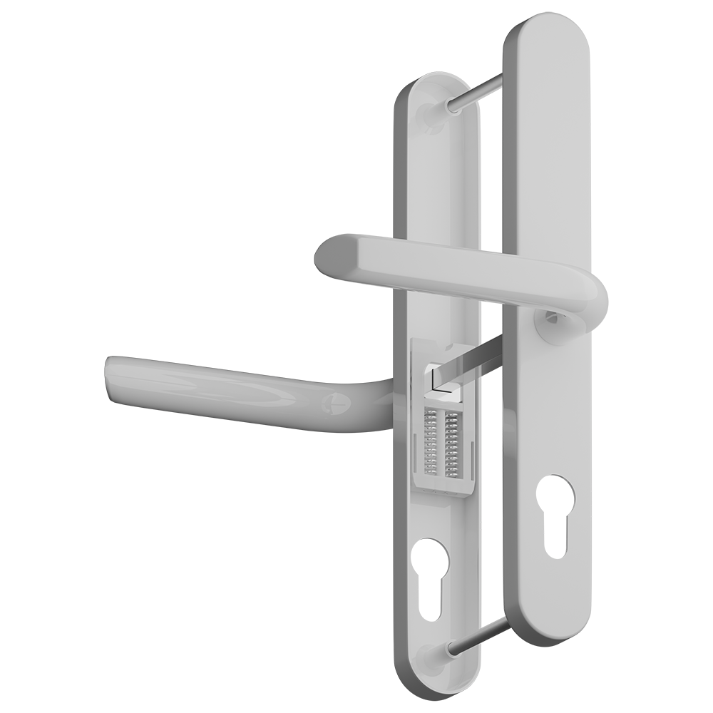 ASEC Evo Sprung Lever/Lever Multipoint Door Handles 68mm PZ 246mm Backplate 215mm Fixings White