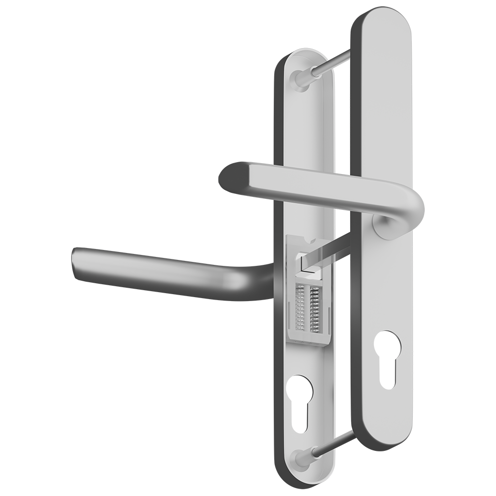 ASEC Evo Sprung Lever/Lever Multipoint Door Handles 68mm PZ 246mm Backplate 215mm Fixings Silver