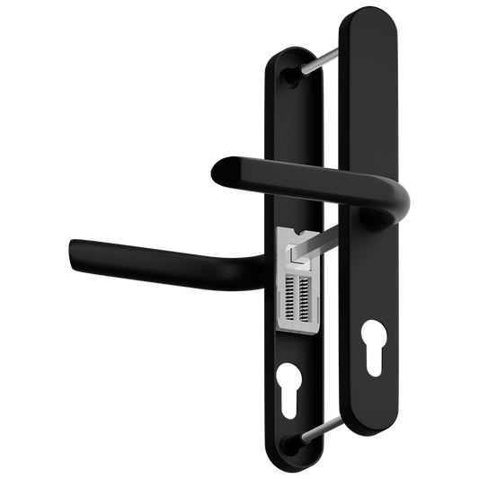 ASEC Evo Sprung Lever/Lever Multipoint Door Handles 68mm PZ 246mm Backplate 215mm Fixings Black