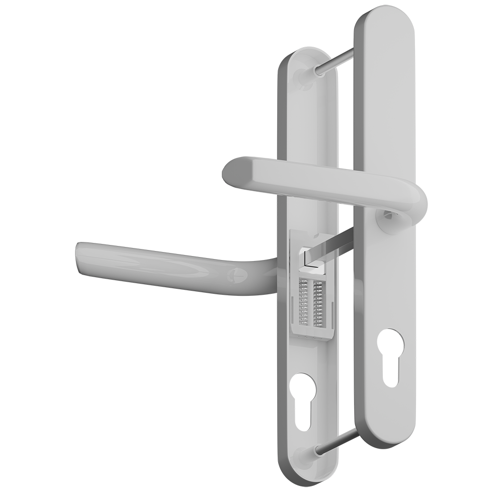 ASEC Evo Sprung Lever/Lever Multipoint Door Handles 70mm PZ 246mm Backplate 215mm Fixings White