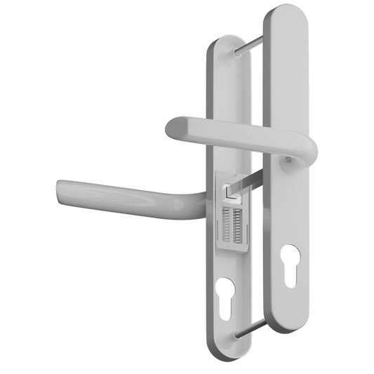 ASEC Evo Sprung Lever/Lever Multipoint Door Handles 70mm PZ 246mm Backplate 215mm Fixings White