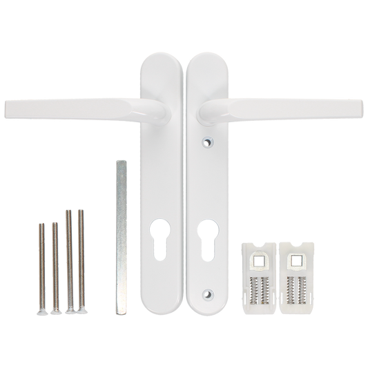 ASEC Evo Sprung Lever/Lever Multipoint Door Handles 92mm PZ 212mm Backplate 122mm Fixings White