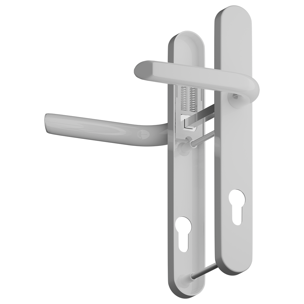 ASEC Evo Sprung Lever/Lever Multipoint Door Handles 92mm PZ 245mm Backplate 122mm Fixings White