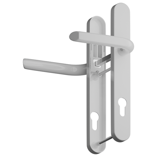 ASEC Evo Sprung Lever/Lever Multipoint Door Handles 92mm PZ 245mm Backplate 122mm Fixings White