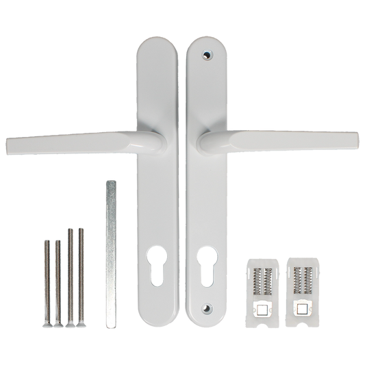 ASEC Evo Sprung Lever/Lever Multipoint Door Handles 92mm PZ 242mm Backplate 210mm Fixings White