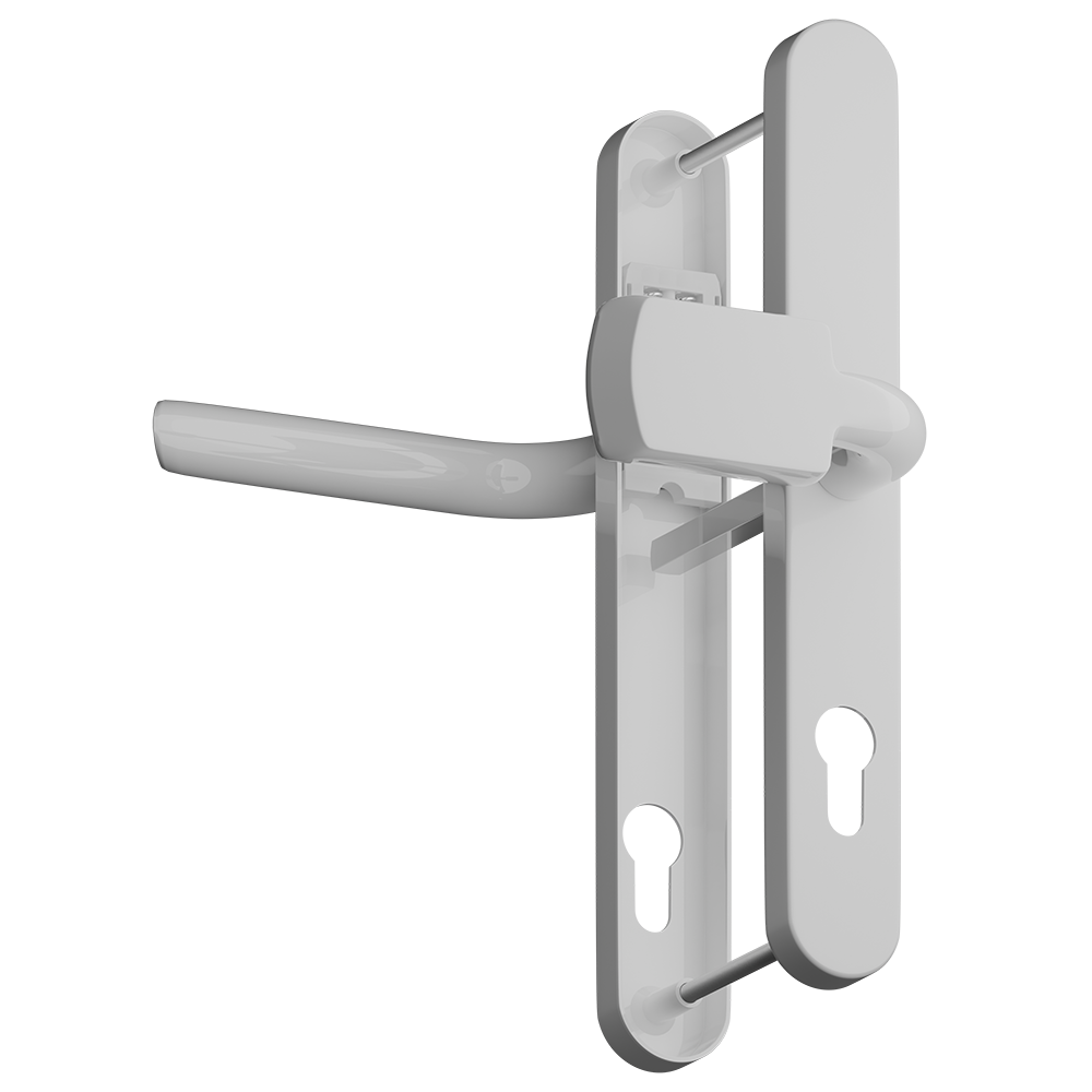 ASEC Evo Sprung Lever/Lever Multipoint Door Handles 92mm & 62mm PZ 245mm Backplate 212mm Fixings White