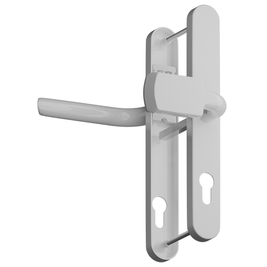 ASEC Evo Sprung Lever/Lever Multipoint Door Handles 92mm & 62mm PZ 245mm Backplate 212mm Fixings White
