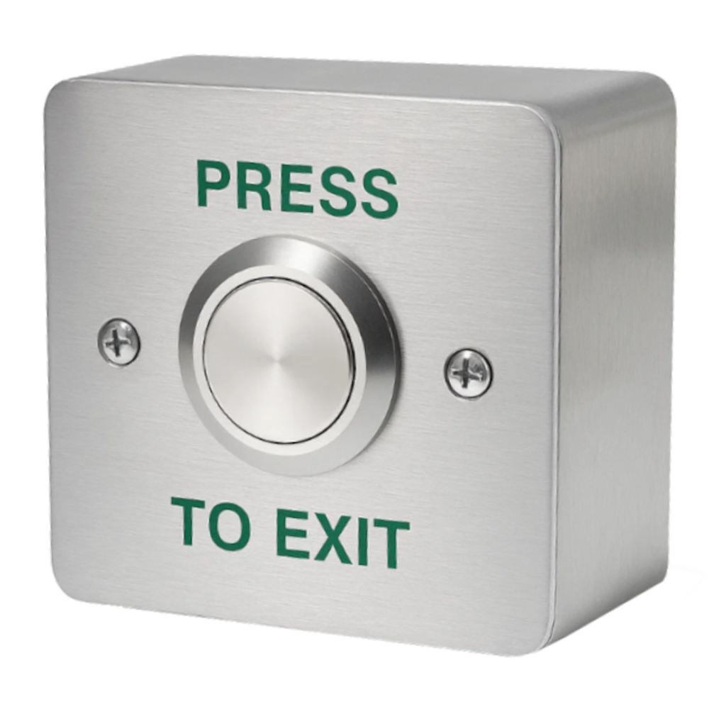 ASEC Press To Exit Stainless Steel Surface 1 Gang Large Button Press To Exit Large Button - Stainless Steel