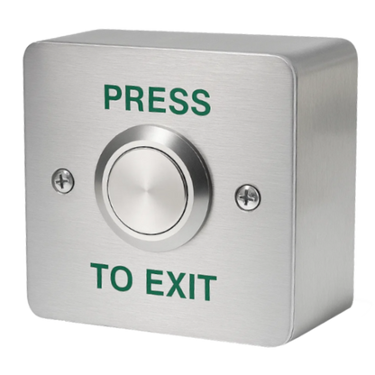 ASEC Press To Exit Stainless Steel Surface 1 Gang Large Button Press To Exit Large Button - Stainless Steel