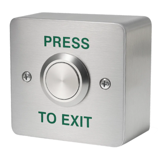 ASEC Press To Exit Stainless Steel Surface 1 Gang Large Button Press To Exit Large Button - Stainless Steel