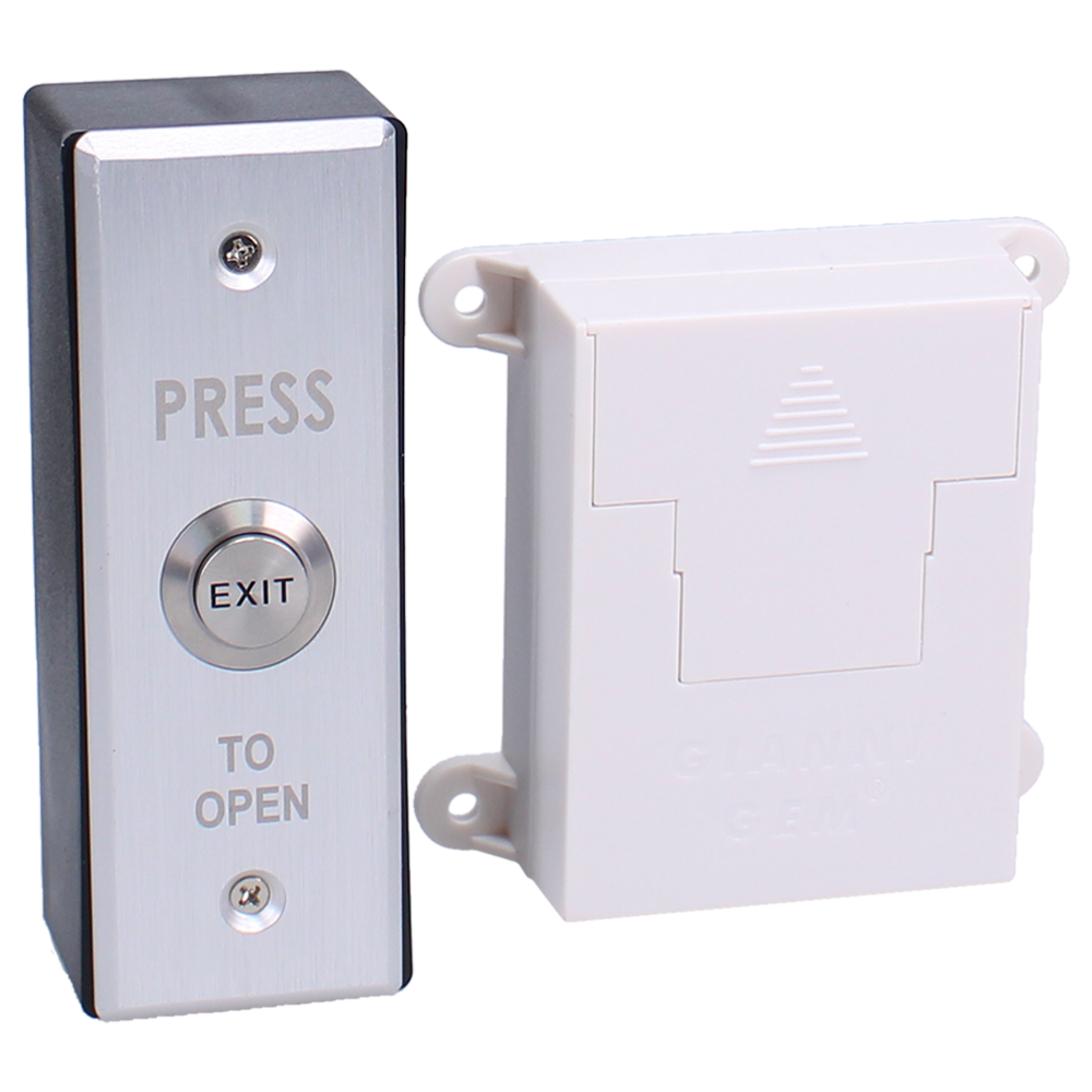 ASEC Wireless Exit Button Narrow Surface Narrow Exit Button - Stainless Steel