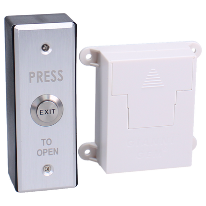 ASEC Wireless Exit Button Narrow Surface Narrow Exit Button - Stainless Steel