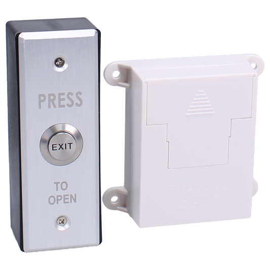 ASEC Wireless Exit Button Narrow Surface Narrow Exit Button - Stainless Steel