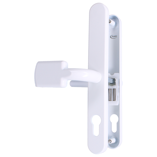 ASEC Evo Sprung Lever/Pad Multipoint Door Handles 68mm PZ 245mm Backplate 215mm Fixing White