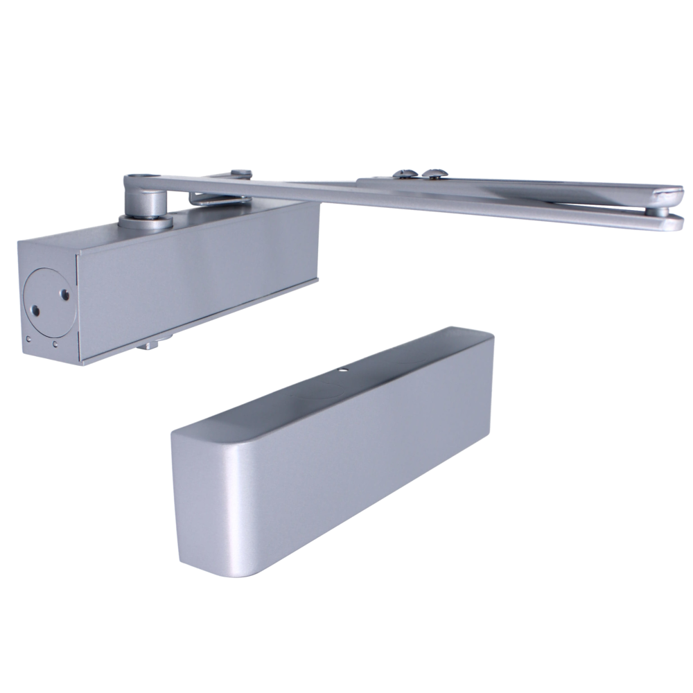 ASEC Architectural Size 2-5 Door Closer With Delayed Action CE/UKCA FD120 C/W Cover & Arm Silver