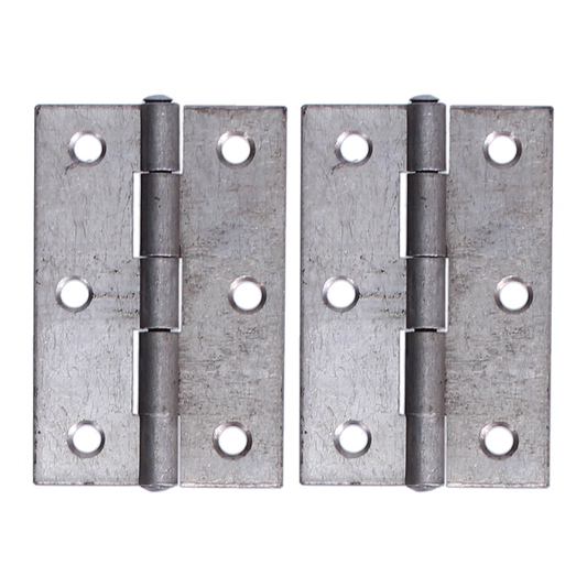 ASEC 5050 Narrow Butt Hinge Fixed Pin Self Colour (Pair) 75mm - Self-Colour