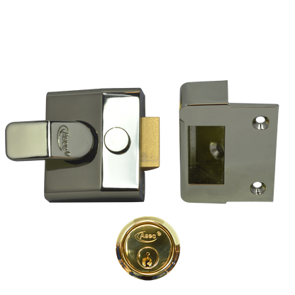 ASEC AS15 & AS19 Deadlocking Nightlatch 40mm Pro - Brasslux Case & Polished Brass Cylinder