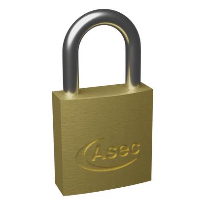 ASEC KA Open Shackle Brass Padlock 25mm Keyed Alike B