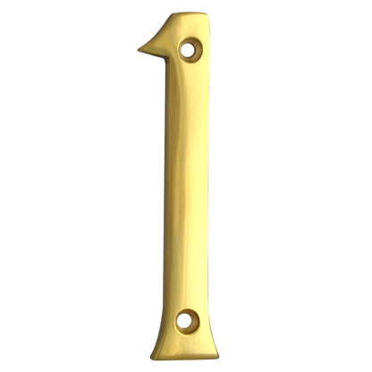 ASEC Metal Numerals 76mm 1 Pro - Polished Brass