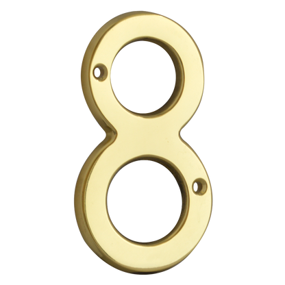 ASEC Metal Numerals 76mm 8 Pro - Polished Brass