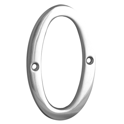 ASEC Metal Numerals 76mm 0 Pro - Chrome Plated