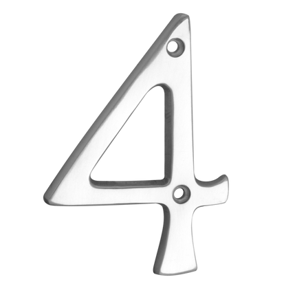 ASEC Metal Numerals 76mm 4 Pro - Chrome Plated