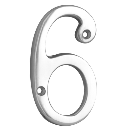 ASEC Metal Numerals 76mm 6 Pro - Chrome Plated