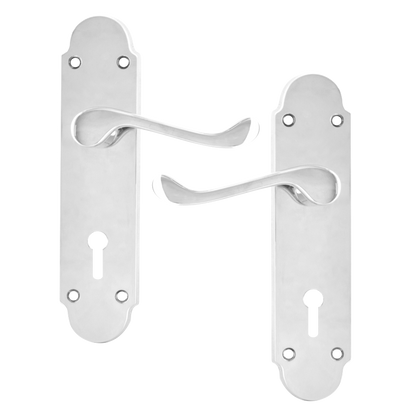 ASEC Oakley Plate Mounted Lever Furniture Lever Lock Pro - Chrome Plated