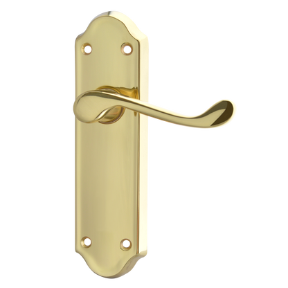 ASEC Ashstead Plate Mounted Lever Furniture Long Plate Lever Latch Pro - Polished Brass