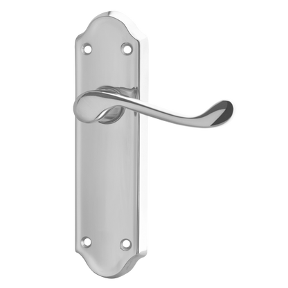 ASEC Ashstead Plate Mounted Lever Furniture Long Plate Lever Latch Pro - Chrome Plated