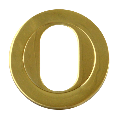 ASEC Concealed Fixing Escutcheon Oval - Polished Brass