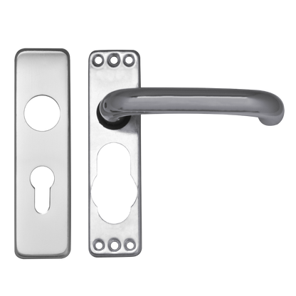 ASEC Plate Mounted Aluminium Lever Furniture Euro - Anodised Aluminium