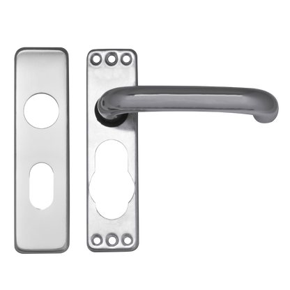 ASEC Plate Mounted Aluminium Lever Furniture Oval - Anodised Aluminium