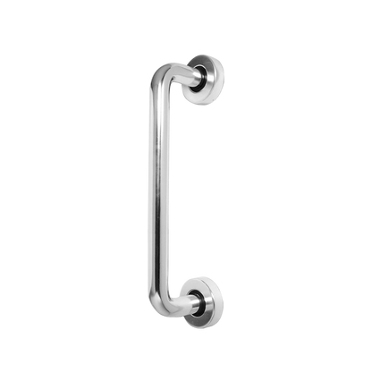 ASEC Bolt Fix Round Rose Aluminium Pull Handle 225mm - Polished Anodised Aluminium
