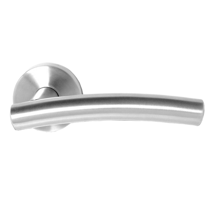ASEC Stainless Steel Round Rose Lever Furniture Curved - Satin Stainless Steel