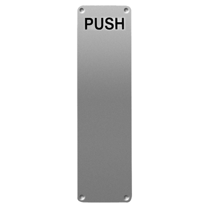 ASEC 75mm Wide Stainless Steel Push Finger Plate 300mm x 75mm Push - Stainless Steel