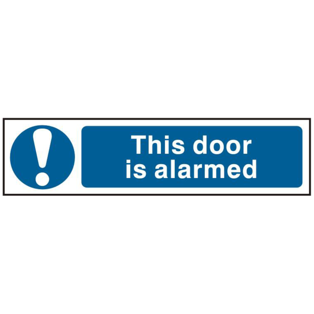 ASEC This Door Is Alarmed 200mm x 50mm PVC Self Adhesive Sign – West ...