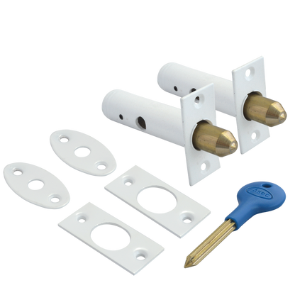 ASEC Door Security Rack Bolt & Key 60mm Pro - White