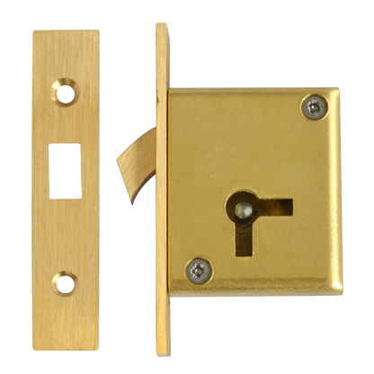 ASEC 85 4 Lever Mortice Cupboard Hooklock 64mm Keyed To Differ Left Handed Pro - Satin Brass