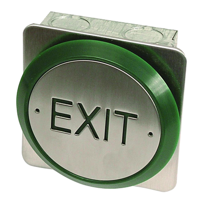 ASEC All Active Small Push Plate Exit Button Exit - Stainless Steel