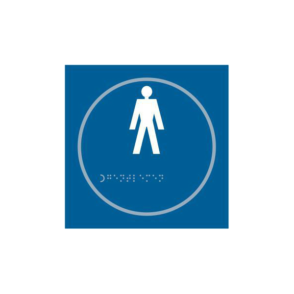 ASEC Gents 150mm x 150mm Taktyle (Braille) Self Adhesive Sign
