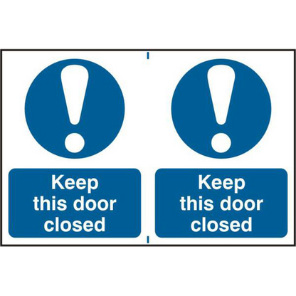 ASEC Keep This Door Closed 200mm x 300mm PVC Self Adhesive Sign