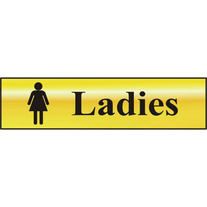 ASEC Ladies 200mm x 50mm Gold Self Adhesive Sign