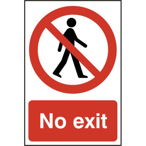 ASEC No Exit 200mm x 300mm PVC Self Adhesive Sign