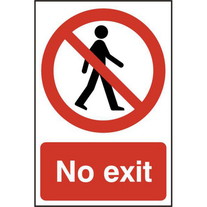 ASEC No Exit 200mm x 300mm PVC Self Adhesive Sign