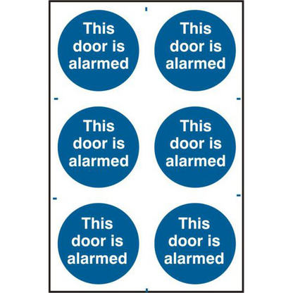 ASEC This Door Is Alarmed 200mm x 300mm PVC Self Adhesive Sign