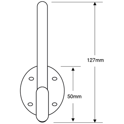 ASEC 127mm Oval Hat & Coat Hook