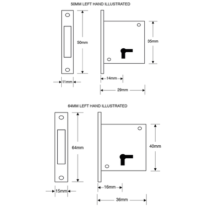 ASEC 15 4 Lever Cut Cupboard Lock